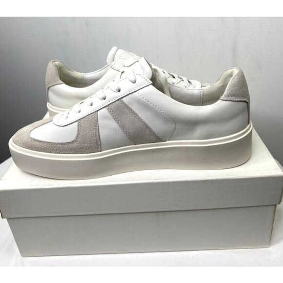 MNML Mens Gat Sneaker White Italian Leather Nubuck Size 12 - Picture 11 of 12